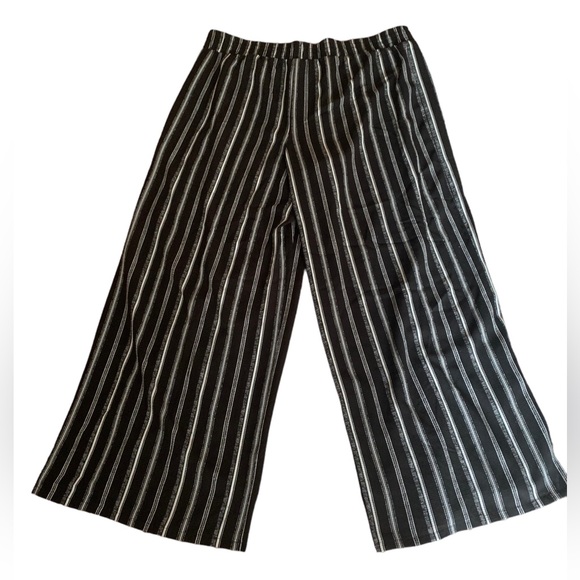 APT. 9 Black White Stripe Pull On Dress Pants Wide Leg Plus Size Women’s Pants - Picture 6 of 9